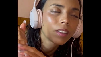 Incredible jerk off of my dick from a latin nymph