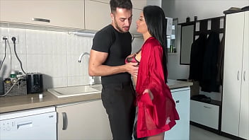 He comes home tired and his wife drains his balls