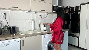 He comes home tired and his wife drains his balls