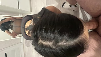 The student gave a good blowjob to her friend cum in his mouth