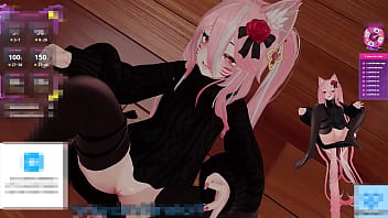 Flat titties friday ~~~ catgirl kanako teases chat with her tiny boobs ~~~ asmr moans & vibrator