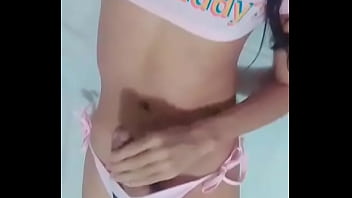 Femboy Shows Her Cock In A Pink Yes Daddy Outfit thumbnail