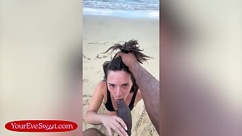 Stunning Big Natural Tits Eve Sweet Rides Muscular Big Black Cock Troy Francisco In Beautiful Public Beach thumbnail