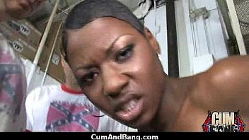 Extreme interracial gangbang sexy ebony hottie group sex 1