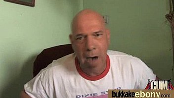 Ebony gets group cumshots 13