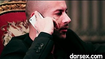 Gorgous babe in stockings tasiting a dick 13