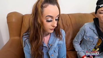 Skinny hotties sassy and lola share a juicy cock to suck and get banged