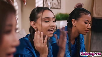 Three friends playfully tease blake blossom Three friends playfully tease blake blossom