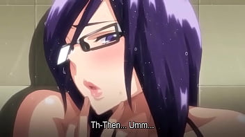 Busty hentai teen fucks her step brother in the public shower