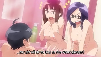 Busty hentai teen fucks her step brother in the public shower