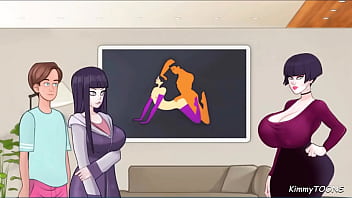 Horny guys shoots hot cum on nerdy girl and friend