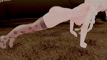 Anime girl doing exercise porn