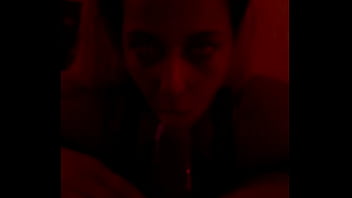 Lightskin ebony step sister sucks my cock like a slutty throat demon for a facial