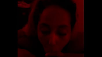 Lightskin ebony step sister sucks my cock like a slutty throat demon for a facial