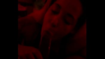 Lightskin ebony step sister sucks my cock like a slutty throat demon for a facial