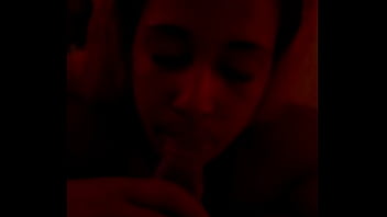 Lightskin ebony step sister sucks my cock like a slutty throat demon for a facial