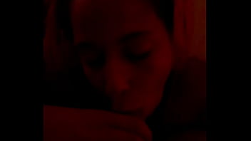 Lightskin ebony step sister sucks my cock like a slutty throat demon for a facial