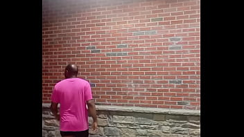 A private strip tease for free while faced forwards in 70 degree weather