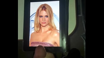 Cum tribute for sexy blonde