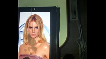 Cum tribute for sexy blonde