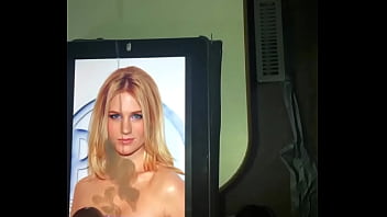 Cum tribute for sexy blonde