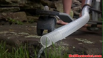 Ginger bdsm sub gets enema before bondage Ginger bdsm sub gets enema before bondage