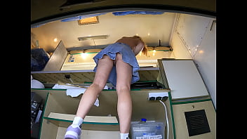 Sexy angel with pussy lip slip giving a deep cleaning