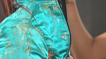 Kimono cuties lia lin and april maxima ditch glass dildo for masseurs cock gp3035