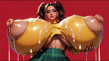 18 ai student latex sluts jiggle and grope their massive cum covered juggs