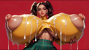 18 ai student latex sluts jiggle and grope their massive cum covered juggs