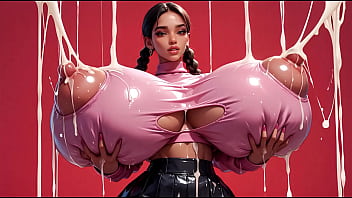 18 ai student latex sluts jiggle and grope their massive cum covered juggs