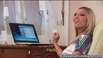 Busty blonde babe gets her great tits