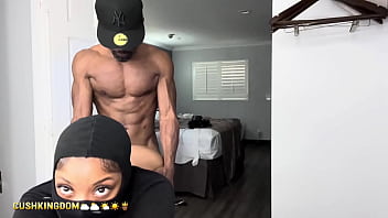 Sexy booty chick bangs herself with dildo then gets fucked by real dick