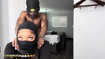 Sexy booty chick bangs herself with dildo then gets fucked by real dick