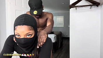 Sexy booty chick bangs herself with dildo then gets fucked by real dick