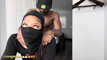 Sexy booty chick bangs herself with dildo then gets fucked by real dick