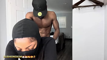 Sexy booty chick bangs herself with dildo then gets fucked by real dick