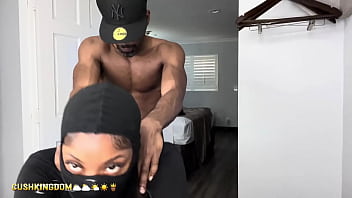 Sexy booty chick bangs herself with dildo then gets fucked by real dick