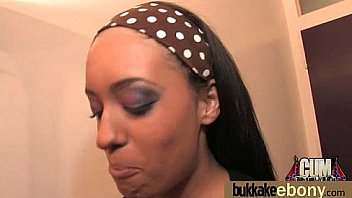 First time ebony with a group of white dicks 1