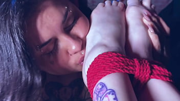 Playful rotten venus tickles perfect feet of bound bia