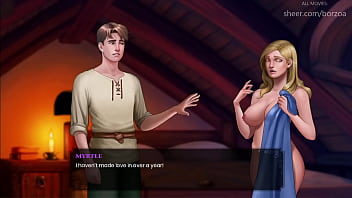 Wal 23 huge boobs blonde sticking small wooden dildo into her sexy shaved pussy