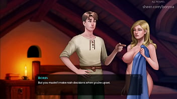 Wal 23 huge boobs blonde sticking small wooden dildo into her sexy shaved pussy