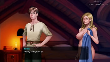 Wal 23 huge boobs blonde sticking small wooden dildo into her sexy shaved pussy