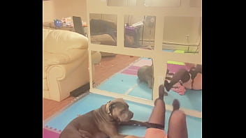 Sarah bj stretching in lingerie