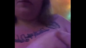 Fatty playing with tits