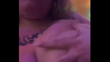 Fatty playing with tits