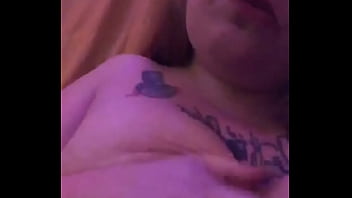 Fatty playing with tits