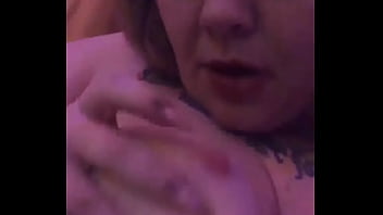 Fatty playing with tits