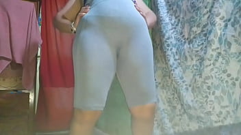 Very sexy brunette has a big ass working out