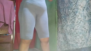 Very sexy brunette has a big ass working out